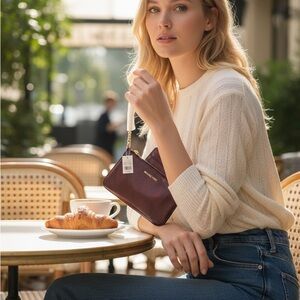 Michael Kors Metallic Purple Clutch and Cardholder Set